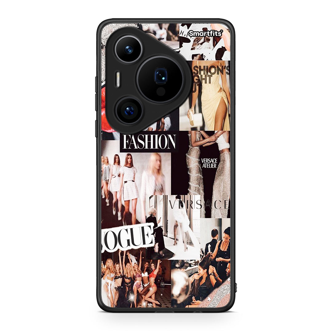 Huawei Pura 70 Pro / 70 Pro+ Collage Fashion Θήκη Αγίου Βαλεντίνου από τη Smartfits με σχέδιο στο πίσω μέρος και μαύρο περίβλημα | Smartphone case with colorful back and black bezels by Smartfits