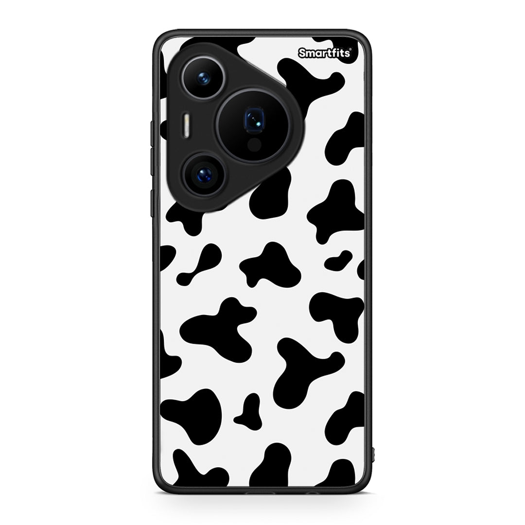 Huawei Pura 70 Pro / 70 Pro+ Cow Print θήκη από τη Smartfits με σχέδιο στο πίσω μέρος και μαύρο περίβλημα | Smartphone case with colorful back and black bezels by Smartfits