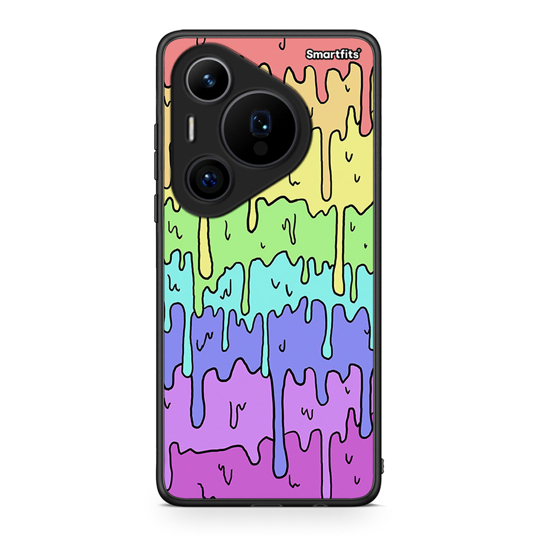 Huawei Pura 70 Pro / 70 Pro+ Melting Rainbow θήκη από τη Smartfits με σχέδιο στο πίσω μέρος και μαύρο περίβλημα | Smartphone case with colorful back and black bezels by Smartfits