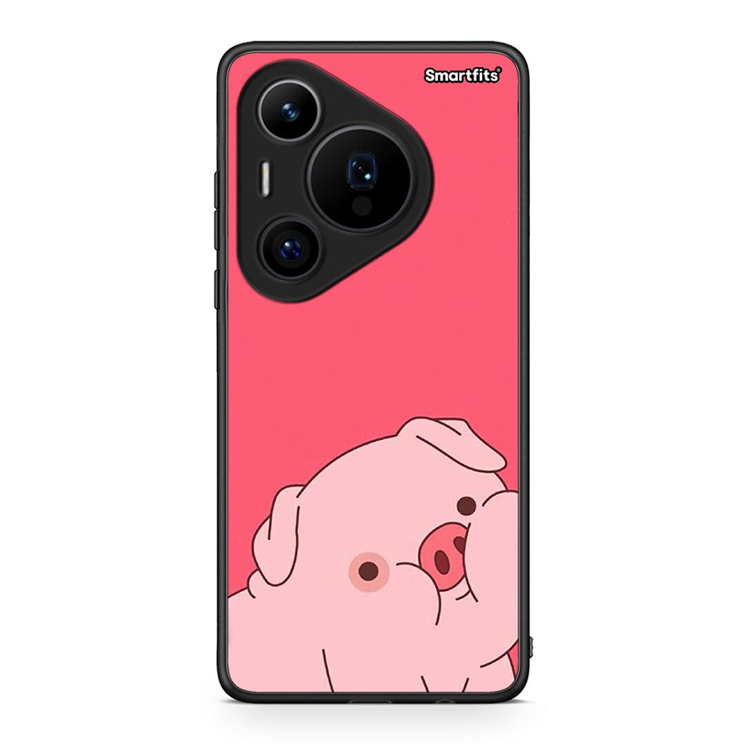 Huawei Pura 70 Pro / 70 Pro+ Pig Love 1 Θήκη Αγίου Βαλεντίνου από τη Smartfits με σχέδιο στο πίσω μέρος και μαύρο περίβλημα | Smartphone case with colorful back and black bezels by Smartfits