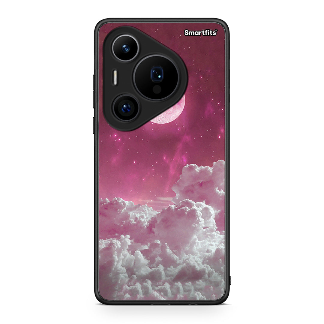 Huawei Pura 70 Pro / 70 Pro+ Pink Moon Θήκη από τη Smartfits με σχέδιο στο πίσω μέρος και μαύρο περίβλημα | Smartphone case with colorful back and black bezels by Smartfits