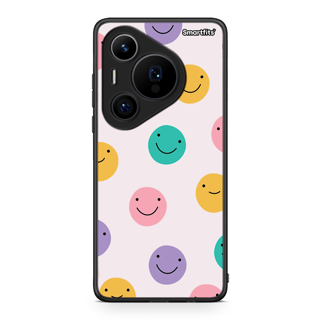 Huawei Pura 70 Pro / 70 Pro+ Smiley Faces θήκη από τη Smartfits με σχέδιο στο πίσω μέρος και μαύρο περίβλημα | Smartphone case with colorful back and black bezels by Smartfits