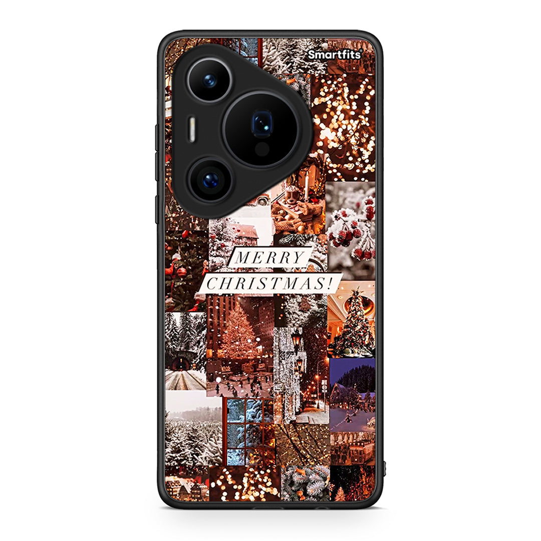 Huawei Pura 70 Pro / 70 Pro+ Xmas Collage θήκη από τη Smartfits με σχέδιο στο πίσω μέρος και μαύρο περίβλημα | Smartphone case with colorful back and black bezels by Smartfits