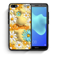 Thumbnail for Θήκη Huawei Y5 2018/Honor 7S Bubble Daisies από τη Smartfits με σχέδιο στο πίσω μέρος και μαύρο περίβλημα | Huawei Y5 2018/Honor 7S Bubble Daisies case with colorful back and black bezels