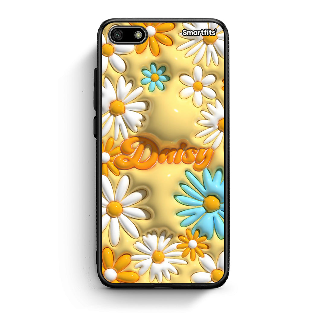 Huawei Y5 2018 Bubble Daisies θήκη από τη Smartfits με σχέδιο στο πίσω μέρος και μαύρο περίβλημα | Smartphone case with colorful back and black bezels by Smartfits