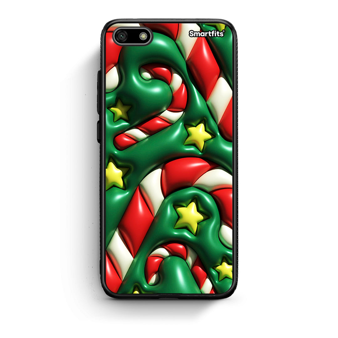 Huawei Y5 2018 Christmas Bubbles θήκη από τη Smartfits με σχέδιο στο πίσω μέρος και μαύρο περίβλημα | Smartphone case with colorful back and black bezels by Smartfits