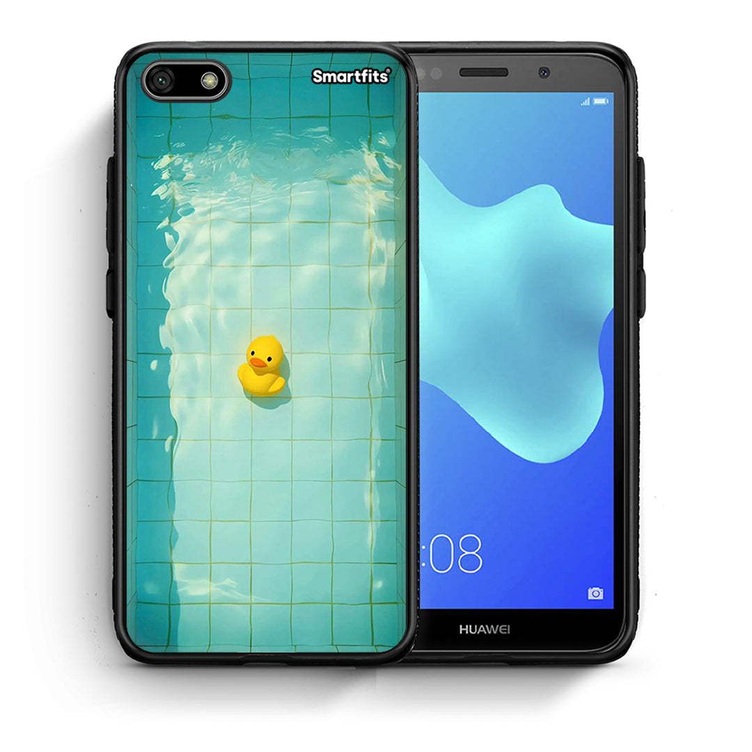 Θήκη Huawei Y5 2018/Honor 7S Yellow Duck από τη Smartfits με σχέδιο στο πίσω μέρος και μαύρο περίβλημα | Huawei Y5 2018/Honor 7S Yellow Duck case with colorful back and black bezels