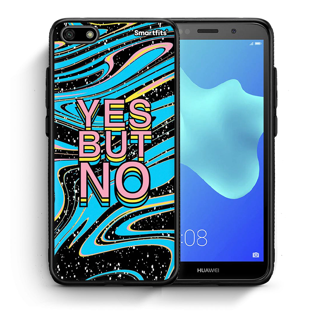Θήκη Huawei Y5 2018/Honor 7S Yes But No από τη Smartfits με σχέδιο στο πίσω μέρος και μαύρο περίβλημα | Huawei Y5 2018/Honor 7S Yes But No case with colorful back and black bezels