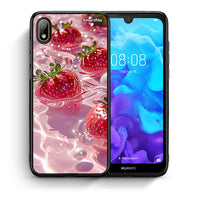 Thumbnail for Θήκη Huawei Y5 2019 Juicy Strawberries από τη Smartfits με σχέδιο στο πίσω μέρος και μαύρο περίβλημα | Huawei Y5 2019 Juicy Strawberries case with colorful back and black bezels