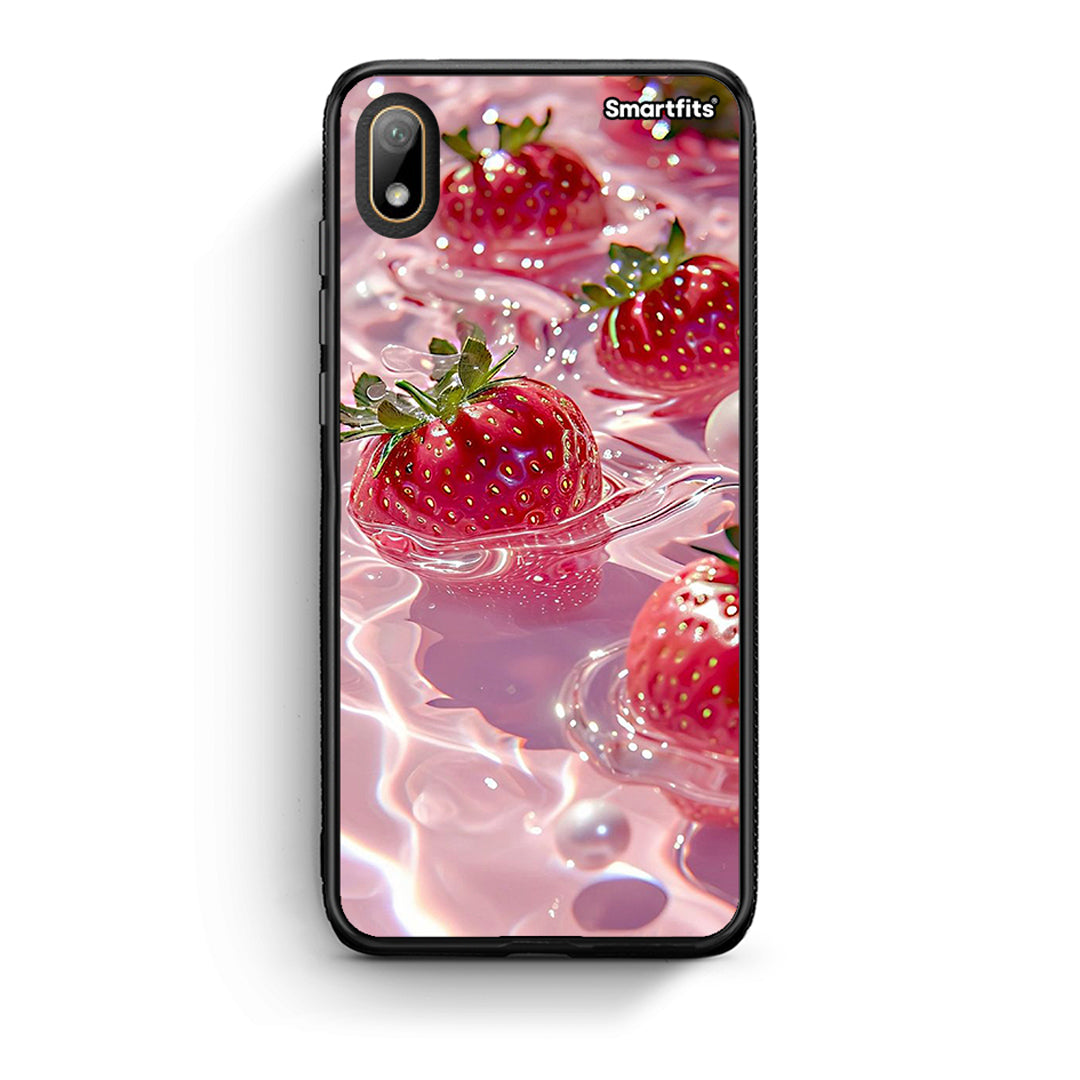 Huawei Y5 2019 Juicy Strawberries θήκη από τη Smartfits με σχέδιο στο πίσω μέρος και μαύρο περίβλημα | Smartphone case with colorful back and black bezels by Smartfits