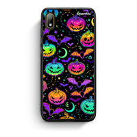 Thumbnail for Huawei Y5 2019 Neon Halloween θήκη από τη Smartfits με σχέδιο στο πίσω μέρος και μαύρο περίβλημα | Smartphone case with colorful back and black bezels by Smartfits