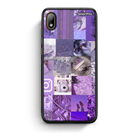 Thumbnail for Huawei Y5 2019 Purple Aesthetic Collage θήκη από τη Smartfits με σχέδιο στο πίσω μέρος και μαύρο περίβλημα | Smartphone case with colorful back and black bezels by Smartfits