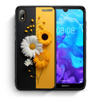 Thumbnail for Θήκη Huawei Y5 2019 Yellow Daisies από τη Smartfits με σχέδιο στο πίσω μέρος και μαύρο περίβλημα | Huawei Y5 2019 Yellow Daisies case with colorful back and black bezels