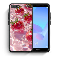 Thumbnail for Θήκη Huawei Y6 2018 Juicy Strawberries από τη Smartfits με σχέδιο στο πίσω μέρος και μαύρο περίβλημα | Huawei Y6 2018 Juicy Strawberries case with colorful back and black bezels