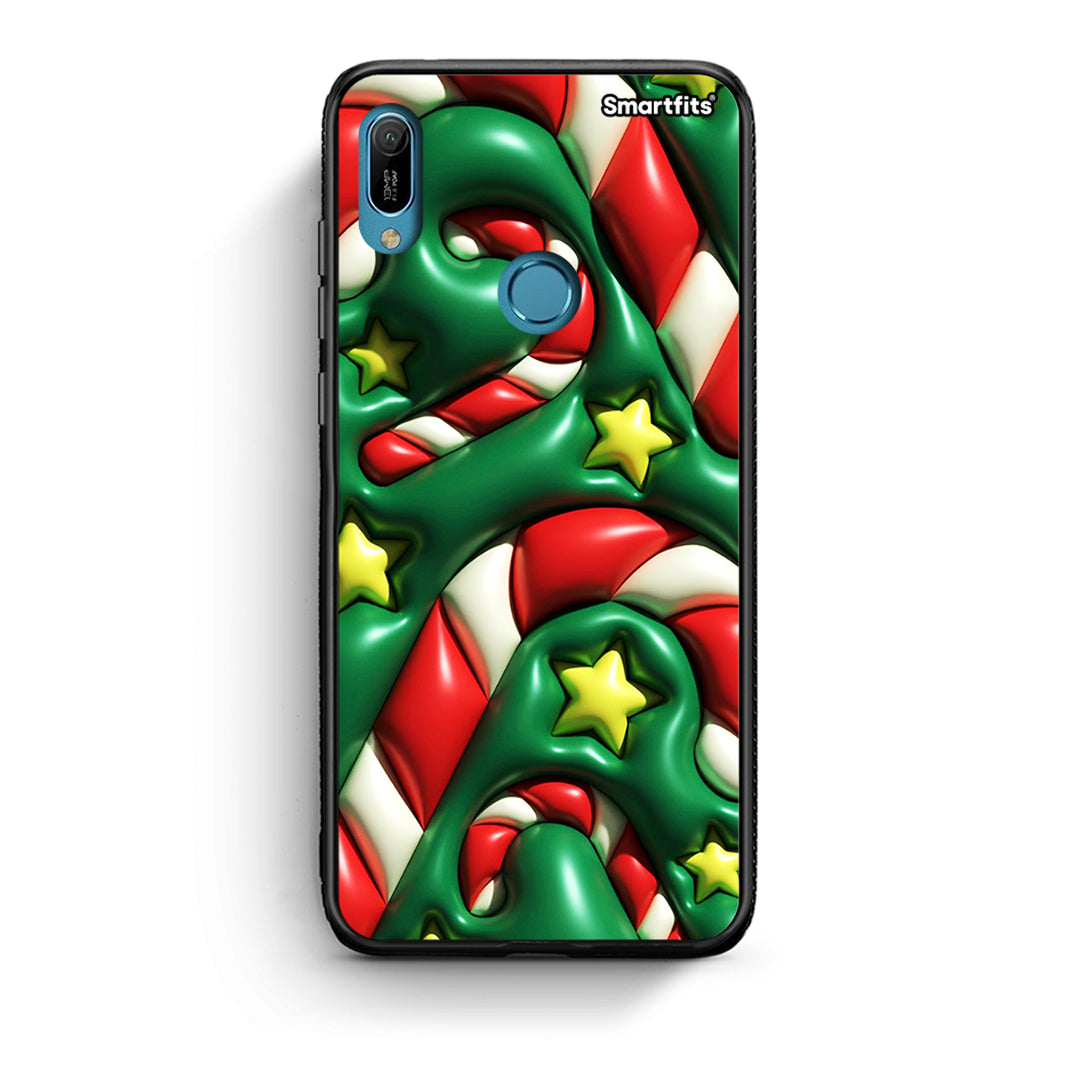 Huawei Y6 2019 Christmas Bubbles θήκη από τη Smartfits με σχέδιο στο πίσω μέρος και μαύρο περίβλημα | Smartphone case with colorful back and black bezels by Smartfits