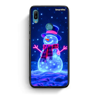 Thumbnail for Huawei Y6 2019 Christmas Neon Snowman θήκη από τη Smartfits με σχέδιο στο πίσω μέρος και μαύρο περίβλημα | Smartphone case with colorful back and black bezels by Smartfits