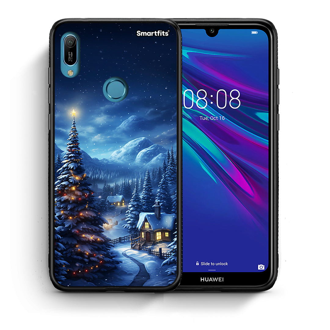 Θήκη Huawei Y6 2019 Christmas Scenery από τη Smartfits με σχέδιο στο πίσω μέρος και μαύρο περίβλημα | Huawei Y6 2019 Christmas Scenery case with colorful back and black bezels