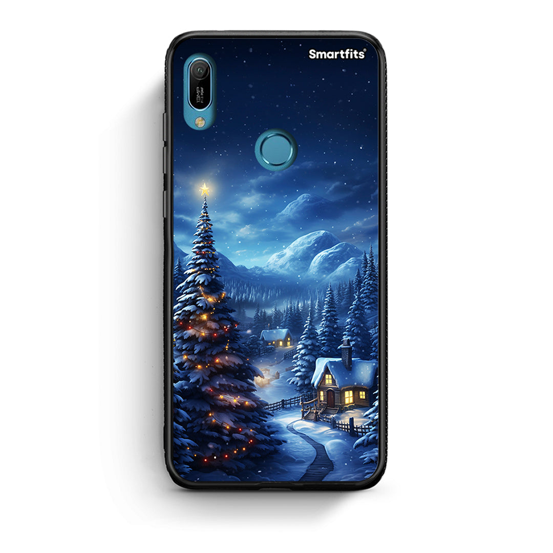 Huawei Y6 2019 Christmas Scenery θήκη από τη Smartfits με σχέδιο στο πίσω μέρος και μαύρο περίβλημα | Smartphone case with colorful back and black bezels by Smartfits