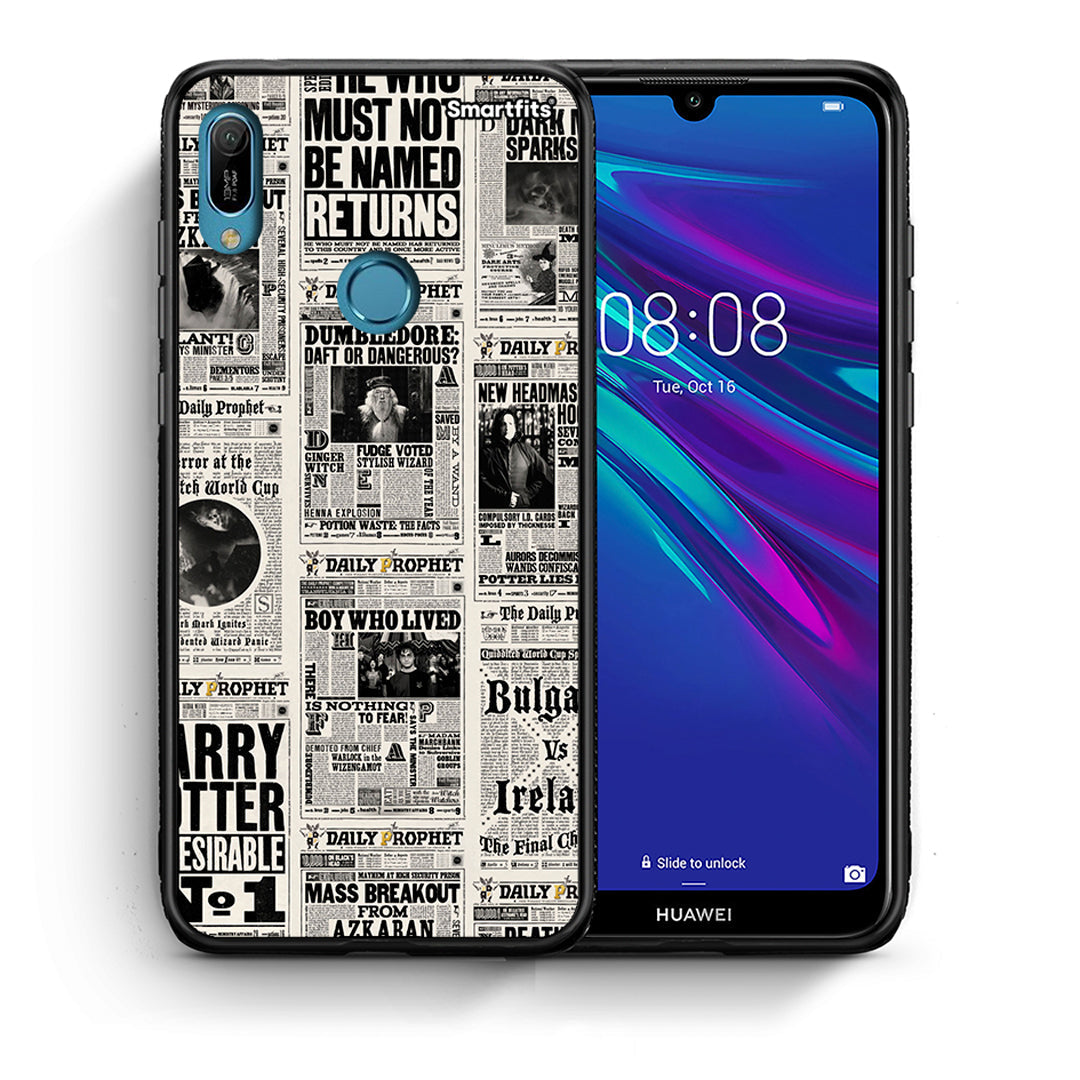 Θήκη Huawei Y6 2019 Harry Paper από τη Smartfits με σχέδιο στο πίσω μέρος και μαύρο περίβλημα | Huawei Y6 2019 Harry Paper case with colorful back and black bezels