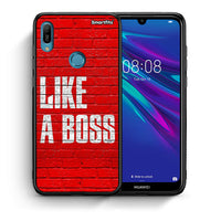 Thumbnail for Θήκη Huawei Y6 2019 Like A Boss από τη Smartfits με σχέδιο στο πίσω μέρος και μαύρο περίβλημα | Huawei Y6 2019 Like A Boss case with colorful back and black bezels