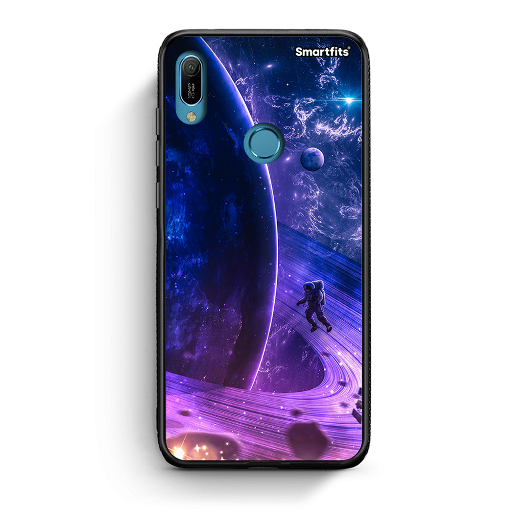 Huawei Y6 2019 Lost Astronaut θήκη από τη Smartfits με σχέδιο στο πίσω μέρος και μαύρο περίβλημα | Smartphone case with colorful back and black bezels by Smartfits