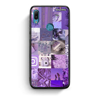 Thumbnail for Huawei Y6 2019 Purple Aesthetic Collage θήκη από τη Smartfits με σχέδιο στο πίσω μέρος και μαύρο περίβλημα | Smartphone case with colorful back and black bezels by Smartfits