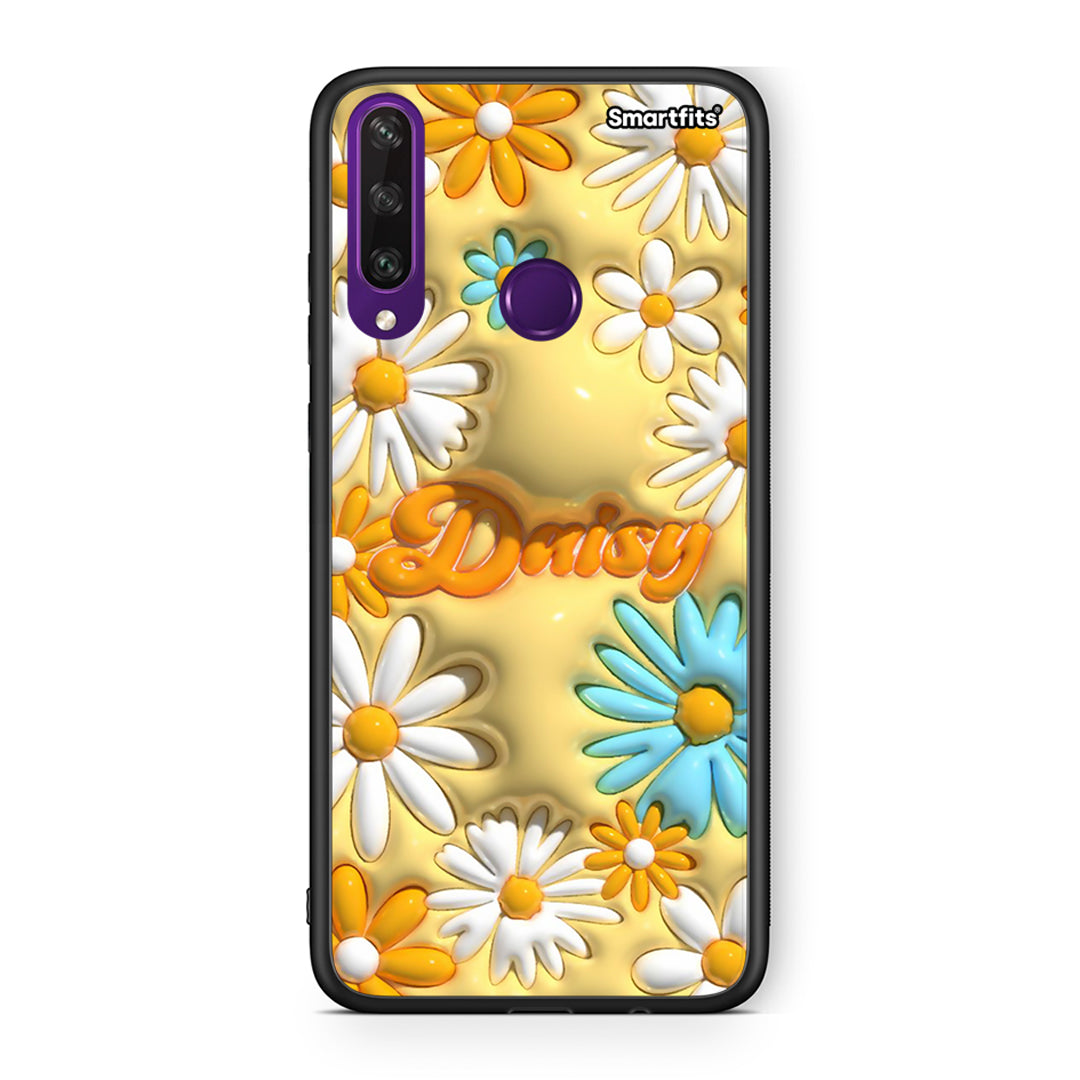 Huawei Y6p Bubble Daisies θήκη από τη Smartfits με σχέδιο στο πίσω μέρος και μαύρο περίβλημα | Smartphone case with colorful back and black bezels by Smartfits