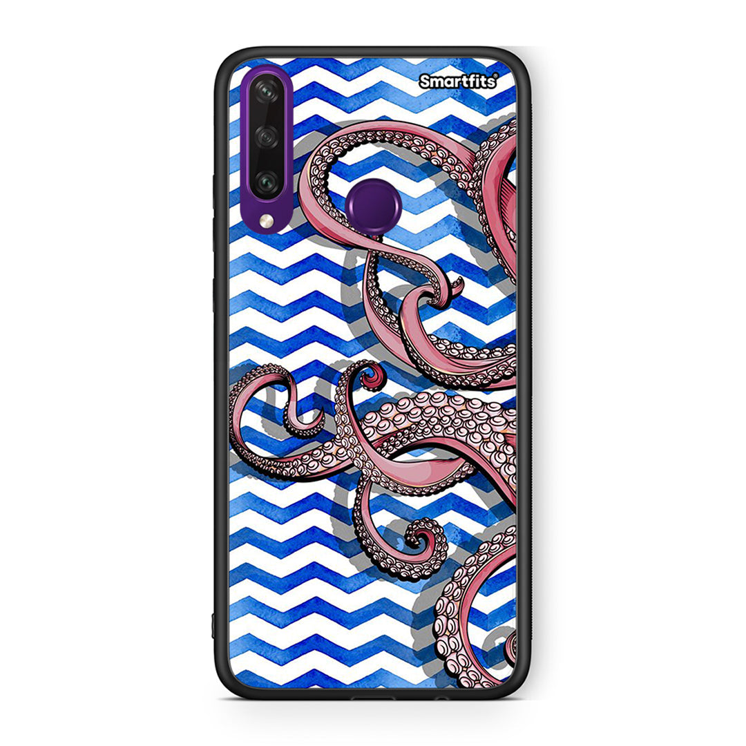 Huawei Y6p Chevron Devilfish θήκη από τη Smartfits με σχέδιο στο πίσω μέρος και μαύρο περίβλημα | Smartphone case with colorful back and black bezels by Smartfits