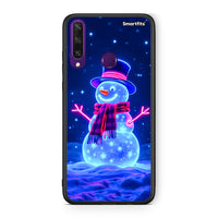 Thumbnail for Huawei Y6p Christmas Neon Snowman θήκη από τη Smartfits με σχέδιο στο πίσω μέρος και μαύρο περίβλημα | Smartphone case with colorful back and black bezels by Smartfits