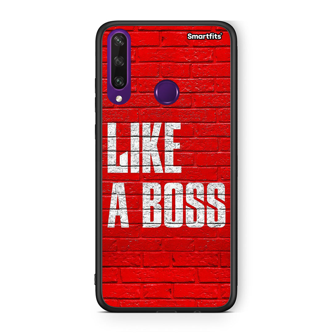 Huawei Y6p Like A Boss θήκη από τη Smartfits με σχέδιο στο πίσω μέρος και μαύρο περίβλημα | Smartphone case with colorful back and black bezels by Smartfits