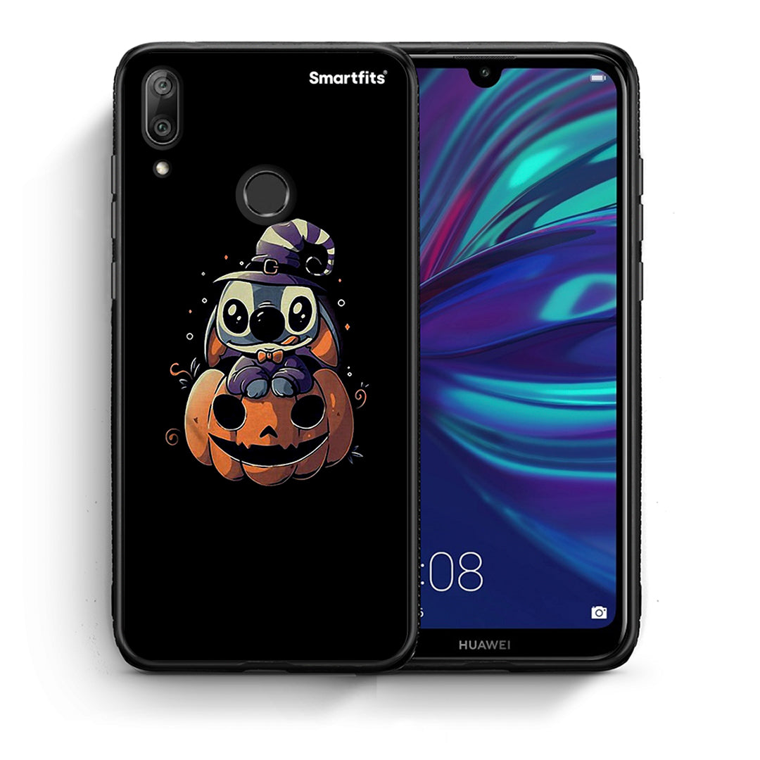 Θήκη Huawei Y7 2019 Halloween Stitch από τη Smartfits με σχέδιο στο πίσω μέρος και μαύρο περίβλημα | Huawei Y7 2019 Halloween Stitch case with colorful back and black bezels