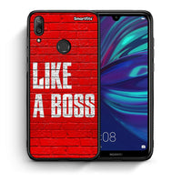 Thumbnail for Θήκη Huawei Y7 2019 Like A Boss από τη Smartfits με σχέδιο στο πίσω μέρος και μαύρο περίβλημα | Huawei Y7 2019 Like A Boss case with colorful back and black bezels