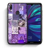 Thumbnail for Θήκη Huawei Y7 2019 Purple Aesthetic Collage από τη Smartfits με σχέδιο στο πίσω μέρος και μαύρο περίβλημα | Huawei Y7 2019 Purple Aesthetic Collage case with colorful back and black bezels