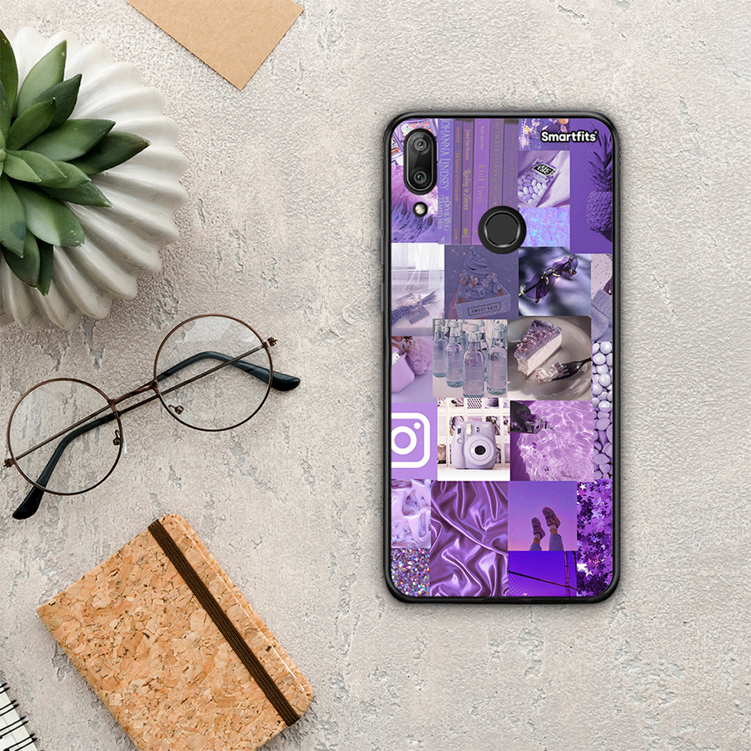 Purple Aesthetic Collage - Huawei Y7 2019 / Y7 Prime 2019 θήκη