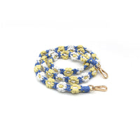 Thumbnail for Macramé Floral Phone Strap Long Version With 2 Hooks - Blue / Yellow