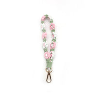 Thumbnail for Macramé Floral Phone Strap Short Version - Green / Pink 