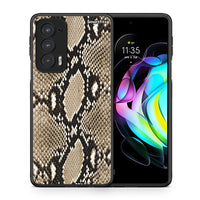 Thumbnail for Θήκη Motorola Edge 20 5G Fashion Snake Animal από τη Smartfits με σχέδιο στο πίσω μέρος και μαύρο περίβλημα | Motorola Edge 20 5G Fashion Snake Animal case with colorful back and black bezels