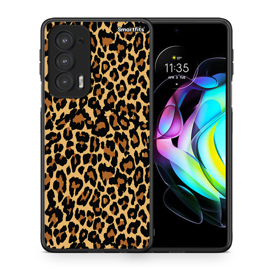 Θήκη Motorola Edge 20 5G Leopard Animal από τη Smartfits με σχέδιο στο πίσω μέρος και μαύρο περίβλημα | Motorola Edge 20 5G Leopard Animal case with colorful back and black bezels