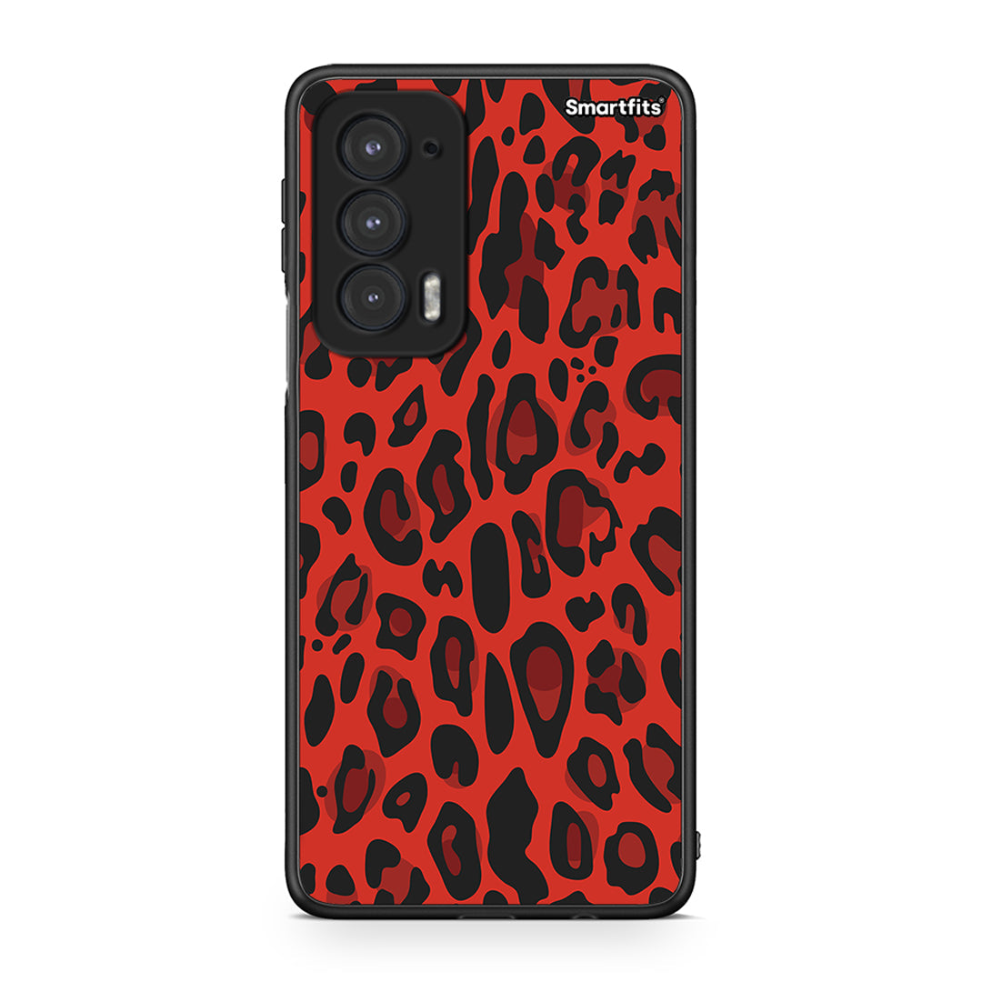 4 - Motorola Edge 20 5G Red Leopard Animal case, cover, bumper