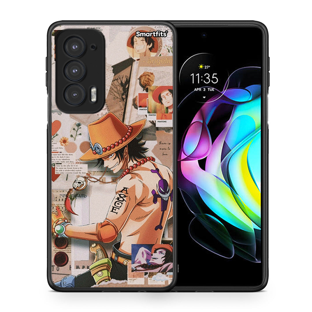 Θήκη Motorola Edge 20 5G Anime Collage από τη Smartfits με σχέδιο στο πίσω μέρος και μαύρο περίβλημα | Motorola Edge 20 5G Anime Collage case with colorful back and black bezels