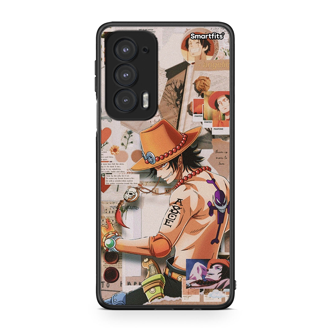 Motorola Edge 20 5G Anime Collage θήκη από τη Smartfits με σχέδιο στο πίσω μέρος και μαύρο περίβλημα | Smartphone case with colorful back and black bezels by Smartfits