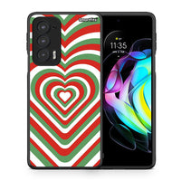 Thumbnail for Θήκη Motorola Edge 20 5G Christmas Hearts από τη Smartfits με σχέδιο στο πίσω μέρος και μαύρο περίβλημα | Motorola Edge 20 5G Christmas Hearts case with colorful back and black bezels