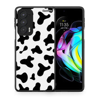 Thumbnail for Θήκη Motorola Edge 20 5G Cow Print από τη Smartfits με σχέδιο στο πίσω μέρος και μαύρο περίβλημα | Motorola Edge 20 5G Cow Print case with colorful back and black bezels