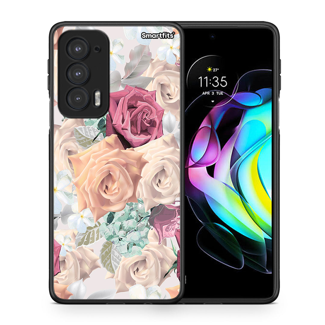 Θήκη Motorola Edge 20 5G Bouquet Floral από τη Smartfits με σχέδιο στο πίσω μέρος και μαύρο περίβλημα | Motorola Edge 20 5G Bouquet Floral case with colorful back and black bezels