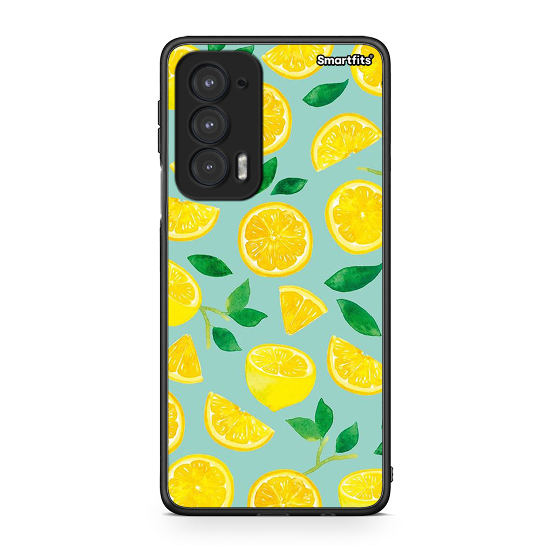 Motorola Edge 20 5G Lemons θήκη από τη Smartfits με σχέδιο στο πίσω μέρος και μαύρο περίβλημα | Smartphone case with colorful back and black bezels by Smartfits