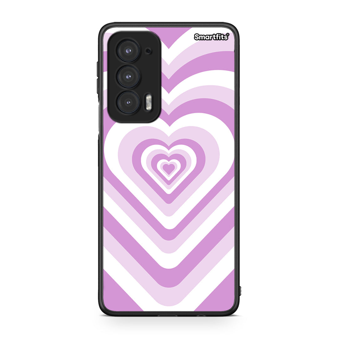 Motorola Edge 20 5G Lilac Hearts θήκη από τη Smartfits με σχέδιο στο πίσω μέρος και μαύρο περίβλημα | Smartphone case with colorful back and black bezels by Smartfits