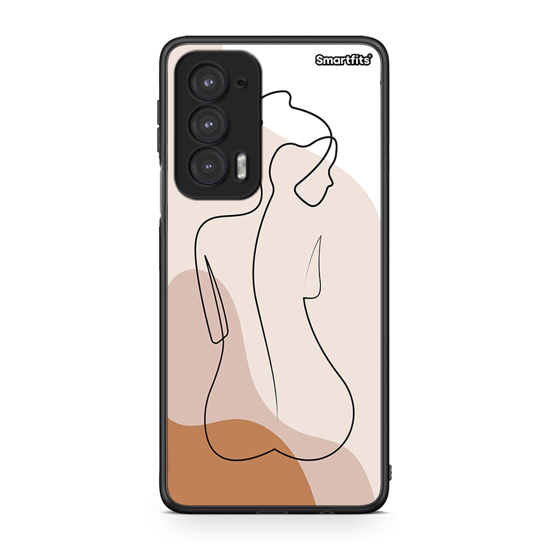 Motorola Edge 20 5G LineArt Woman θήκη από τη Smartfits με σχέδιο στο πίσω μέρος και μαύρο περίβλημα | Smartphone case with colorful back and black bezels by Smartfits