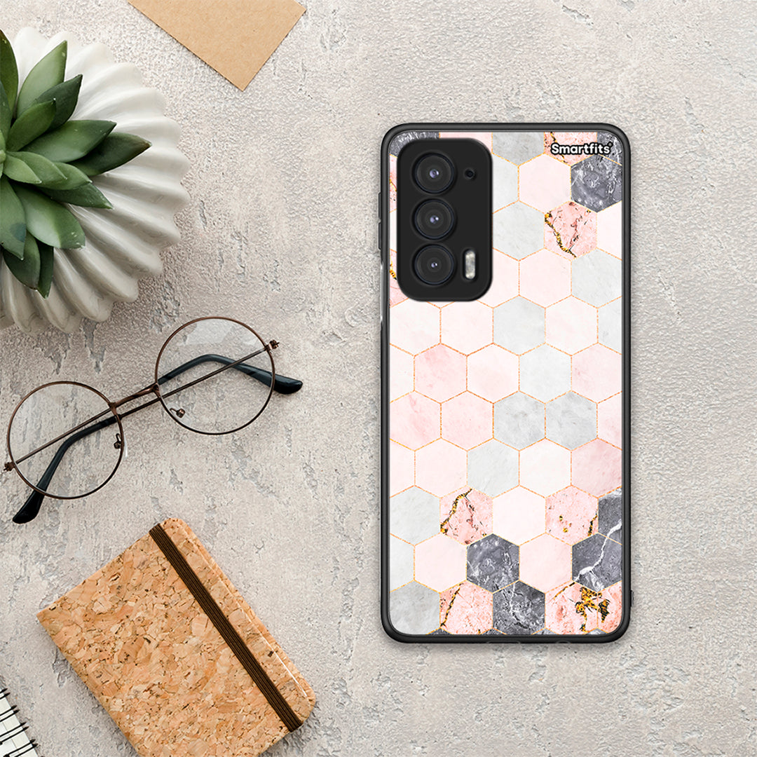 Marble Hexagon Pink - Motorola Edge 20 5G θήκη