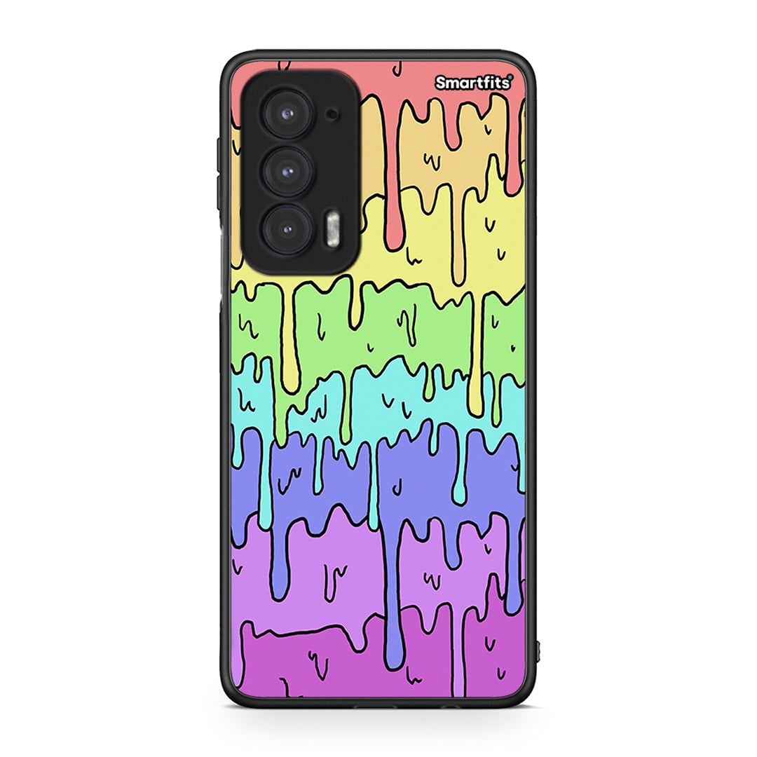 Motorola Edge 20 5G Melting Rainbow θήκη από τη Smartfits με σχέδιο στο πίσω μέρος και μαύρο περίβλημα | Smartphone case with colorful back and black bezels by Smartfits