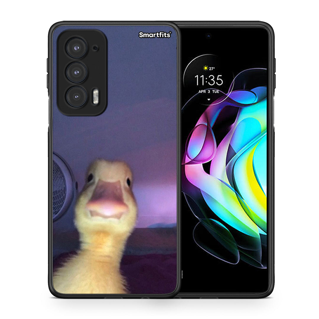 Θήκη Motorola Edge 20 5G Meme Duck από τη Smartfits με σχέδιο στο πίσω μέρος και μαύρο περίβλημα | Motorola Edge 20 5G Meme Duck case with colorful back and black bezels